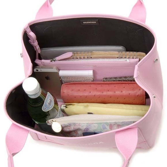 Balenciaga Blue Cabas Canvas Tote Bag Rose - Picture 4 of 6